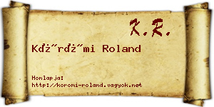 Körömi Roland névjegykártya